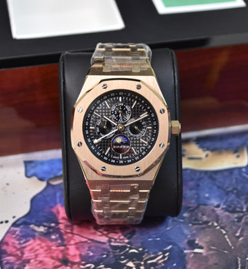 ROYAL OAK AUTO CALENDER PREPETUEL ROSE BLACK DIAL