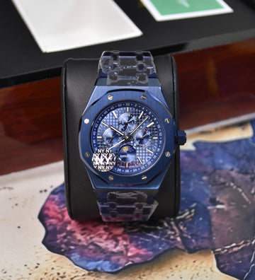 ROYAL OAK AUTO CALENDER PREPETUEL ALL BLUE