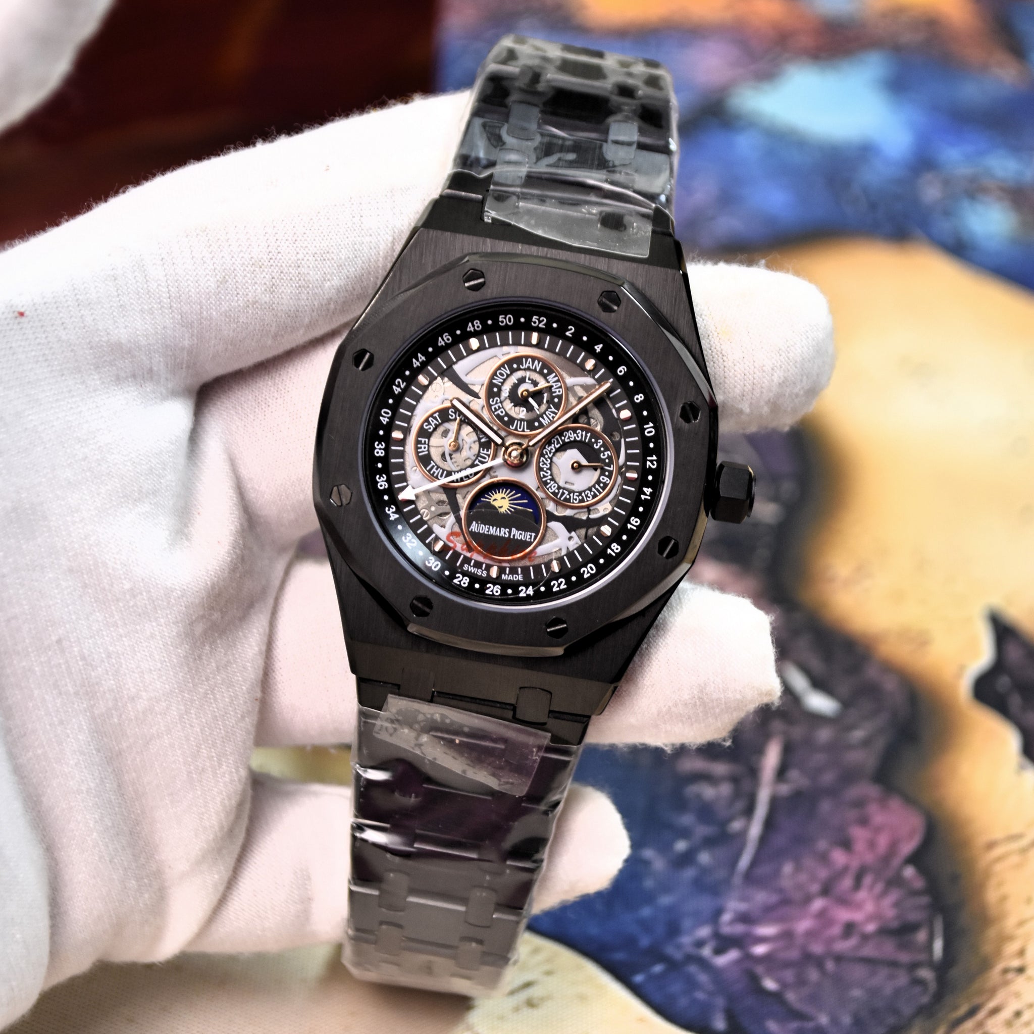 ROYAL OAK AUTO CALENDER PREPETUEL ALL BLACK