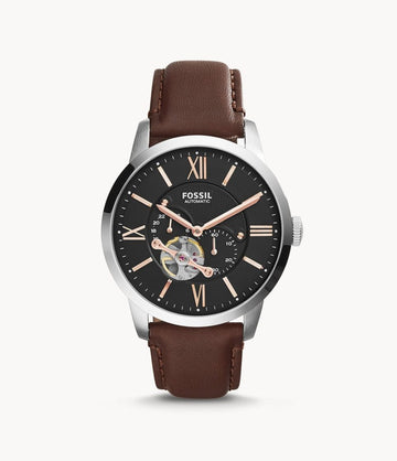 Fossil | ME3061  Automatic Leather Strap Black Dial 44mm