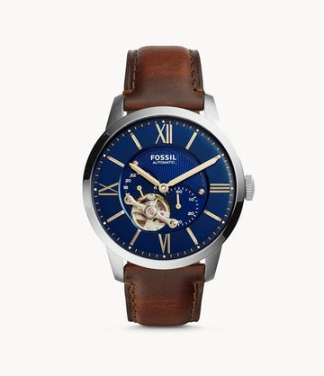 Fossil | ME3110 Automatic Leather Strap Blue Dial 44mm