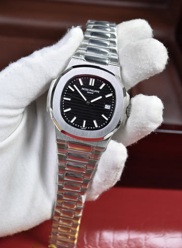 PP NAUTILUS AUTO CHAIN SILVER BLACK (ZP)