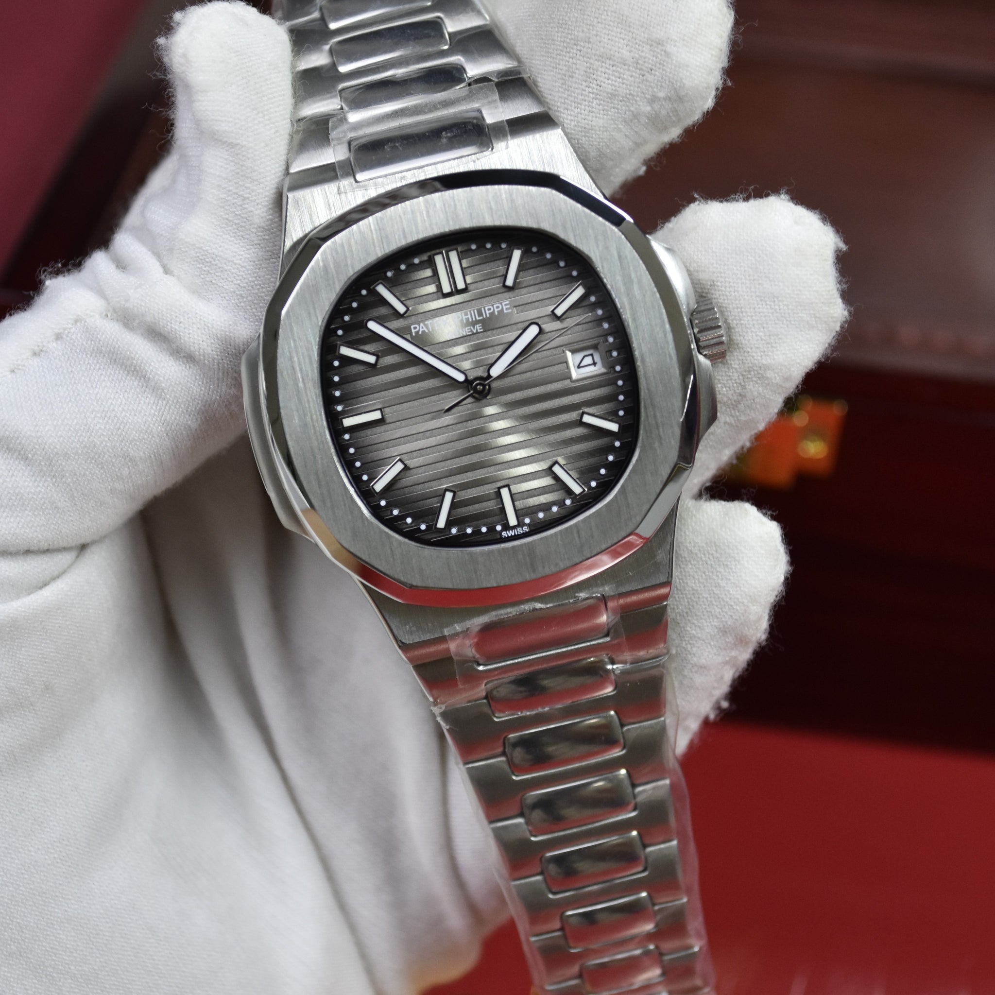 PP NAUTILUS AUTO CHAIN SILVER GREY (ZP)