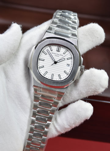 PP NAUTILUS AUTO CHAIN SILVER WHITE (ZP)