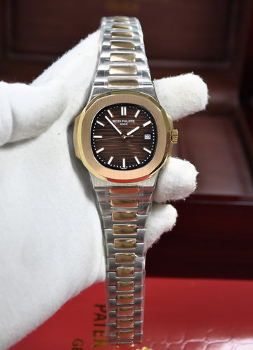 PP NAUTILUS AUTO CHAIN TWOTONE ROSE BROWN (ZP)