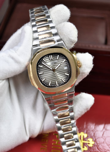 PP NAUTILUS AUTO CHAIN TWOTONE ROSE GREY (ZP)