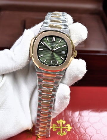 PP NAUTILUS AUTO CHAIN TWOTONE ROSE OLIVE GREEN (ZP)