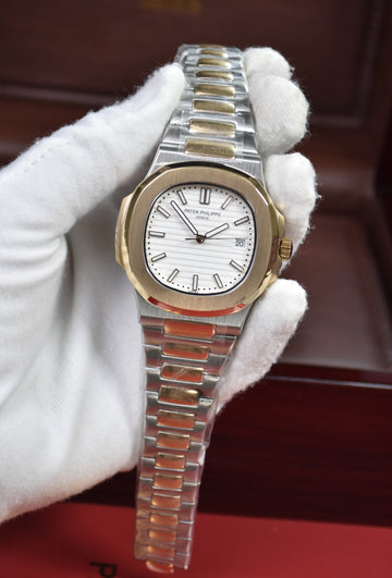 PP NAUTILUS AUTO CHAIN TWOTONE ROSE WHITE (ZP)