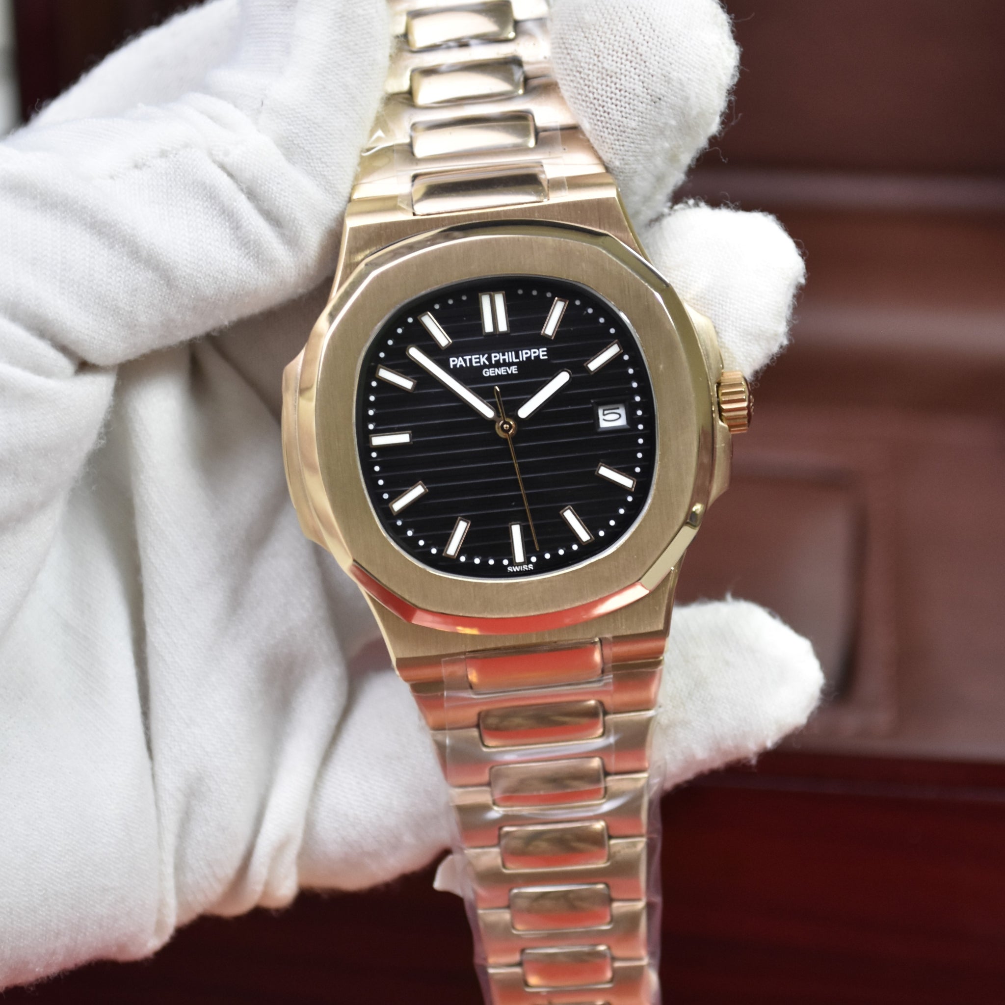 PP NAUTILUS AUTO CHAIN ROSE BLACK (ZP)