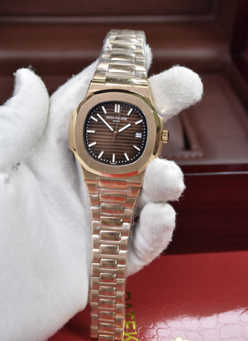 PP NAUTILUS AUTO CHAIN ROSE BROWN (ZP)