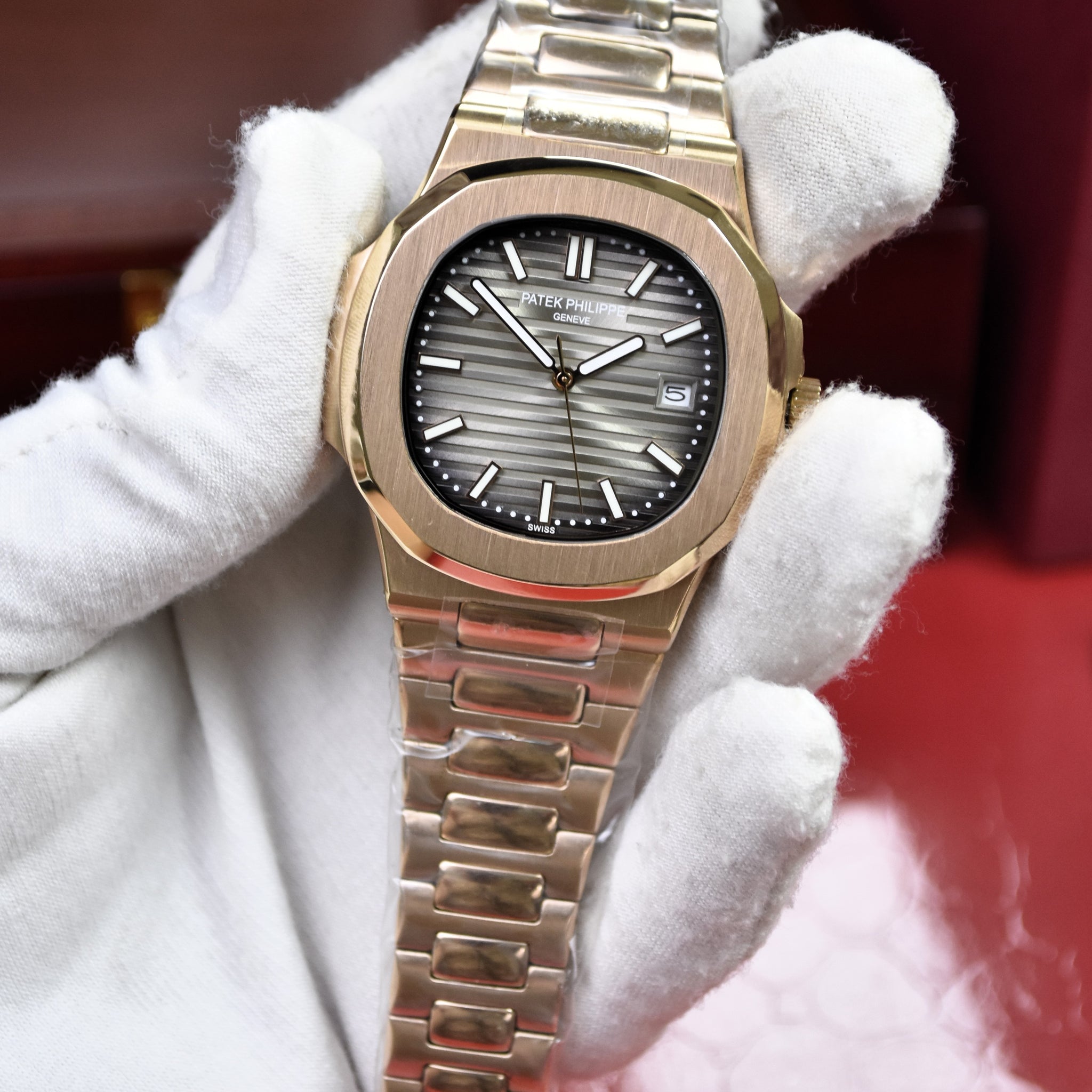 PP NAUTILUS AUTO CHAIN ROSE GREY (ZP)