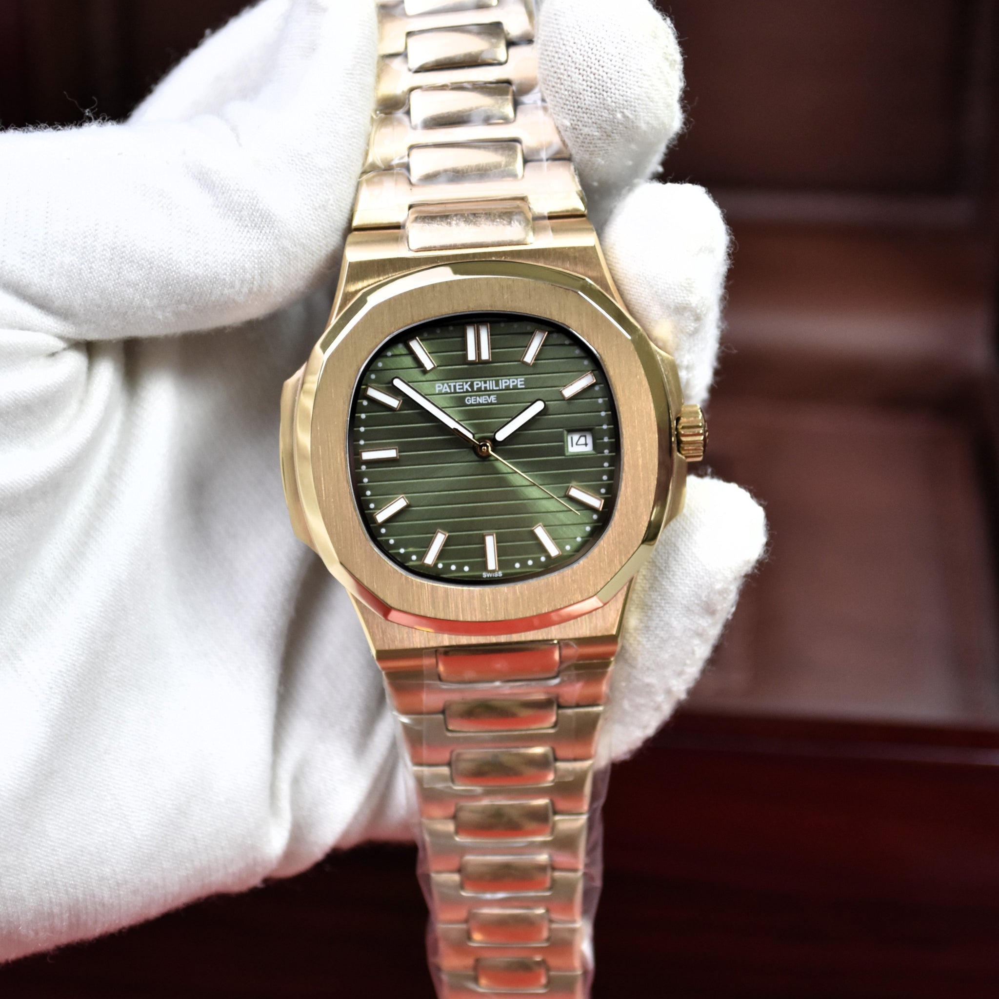 PP NAUTILUS AUTO CHAIN ROSE OLIVE GREEN (ZP)