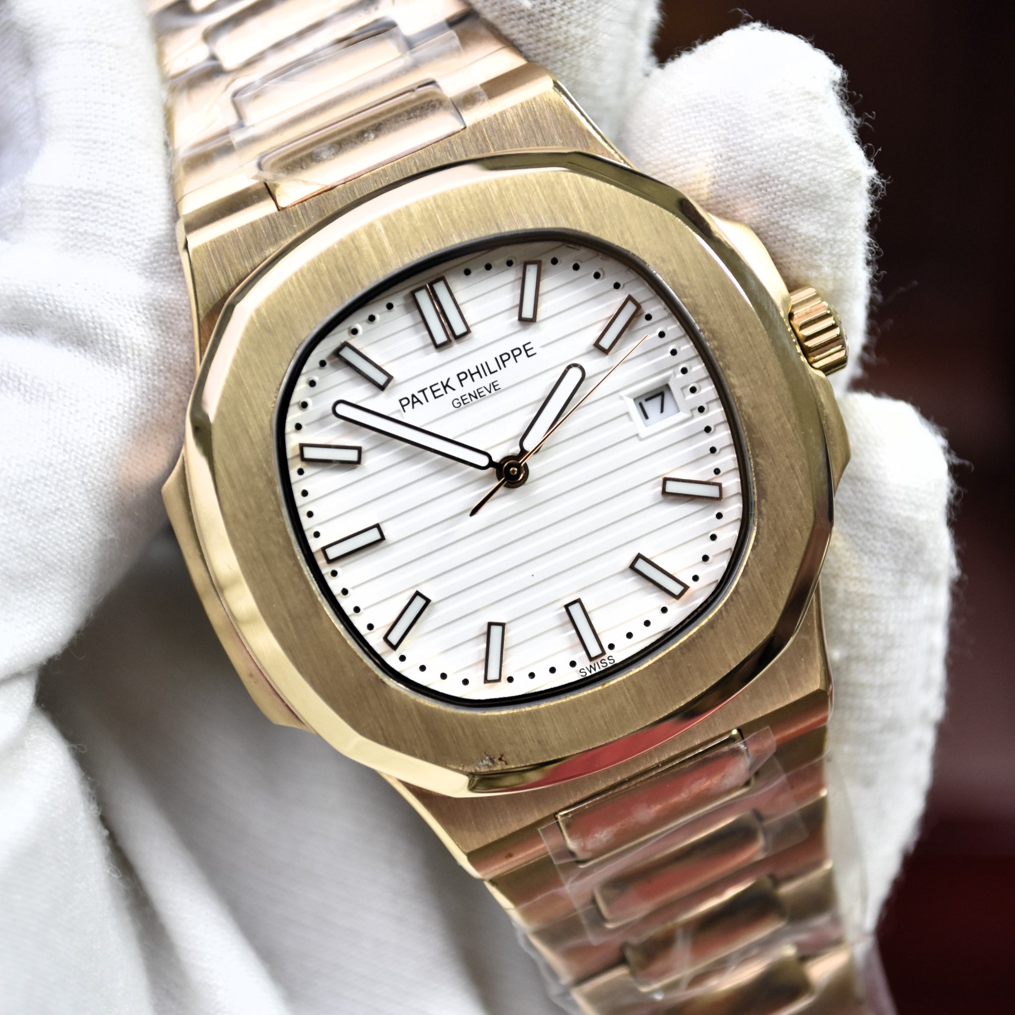 PP NAUTILUS AUTO CHAIN ROSE WHITE (ZP)