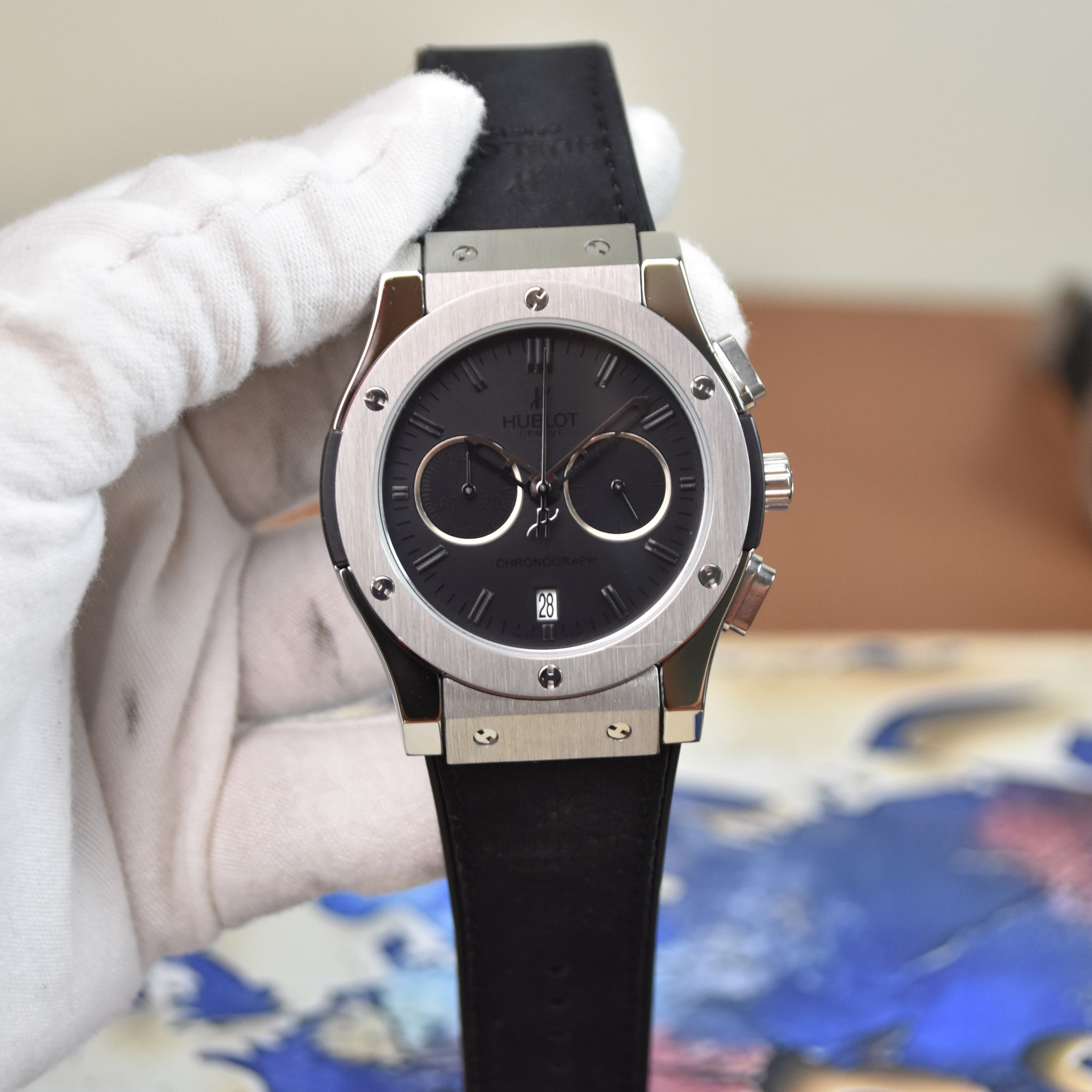 BIGBANG CHRONO PVC SILVER BLACK DIAL