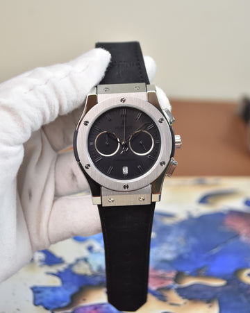 BIGBANG CHRONO PVC SILVER BLACK DIAL