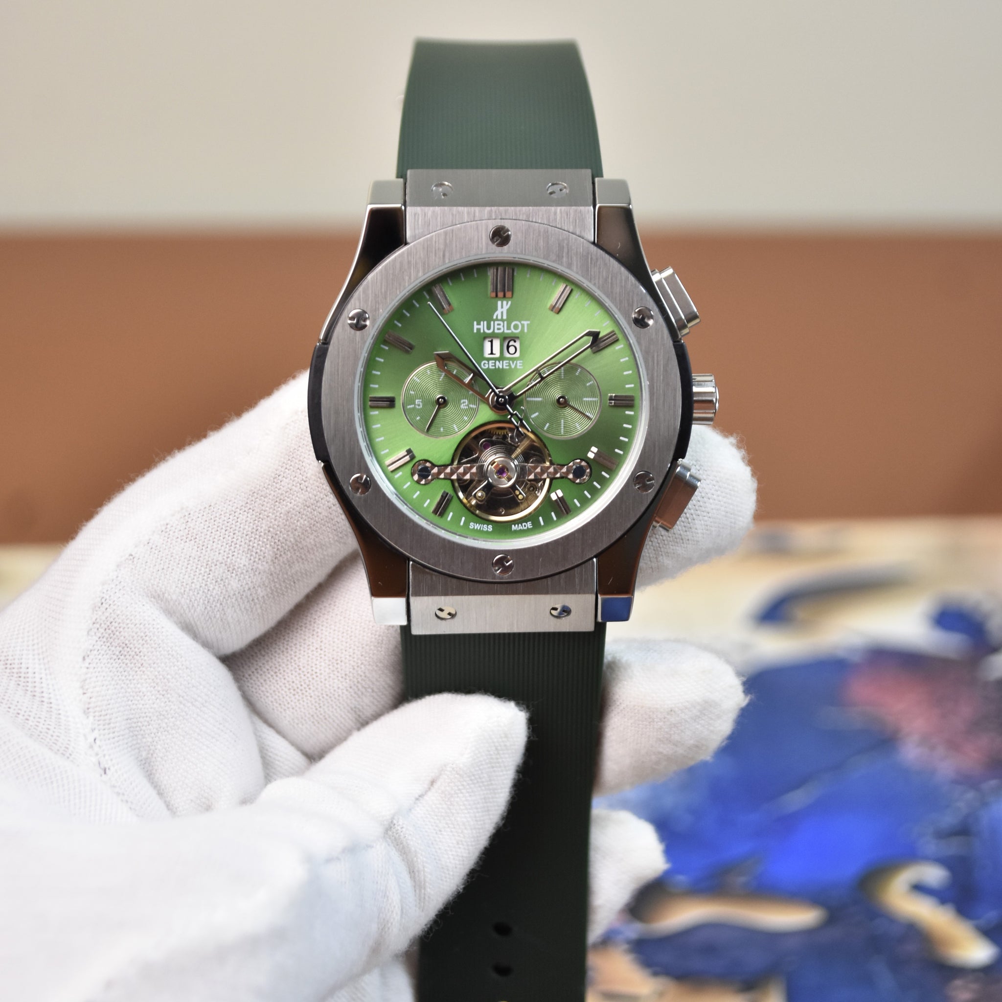 CF PENDULUM CHRONO SILVER GREEN DIAL