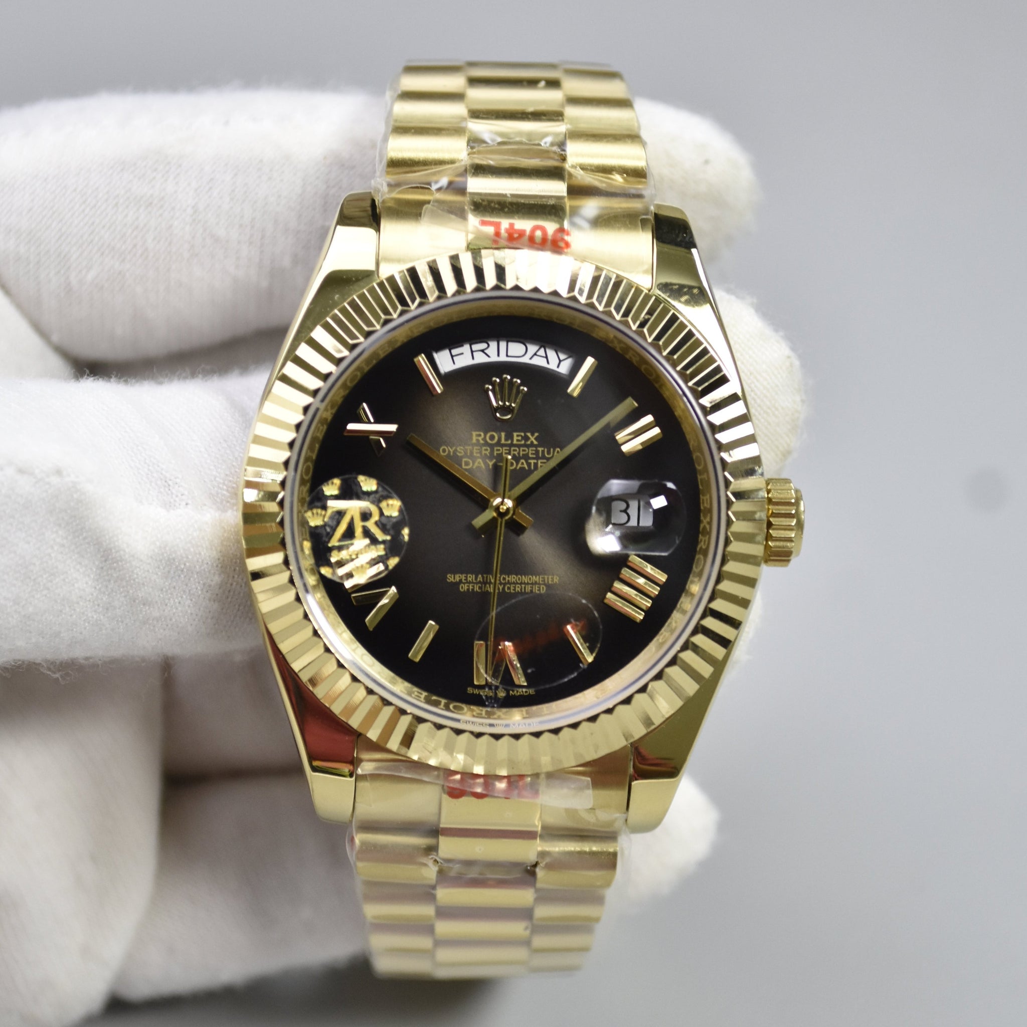 DAYDATE AUTO PRESIDENTIAL ROMAN GOLD GREY BLACK DAIL