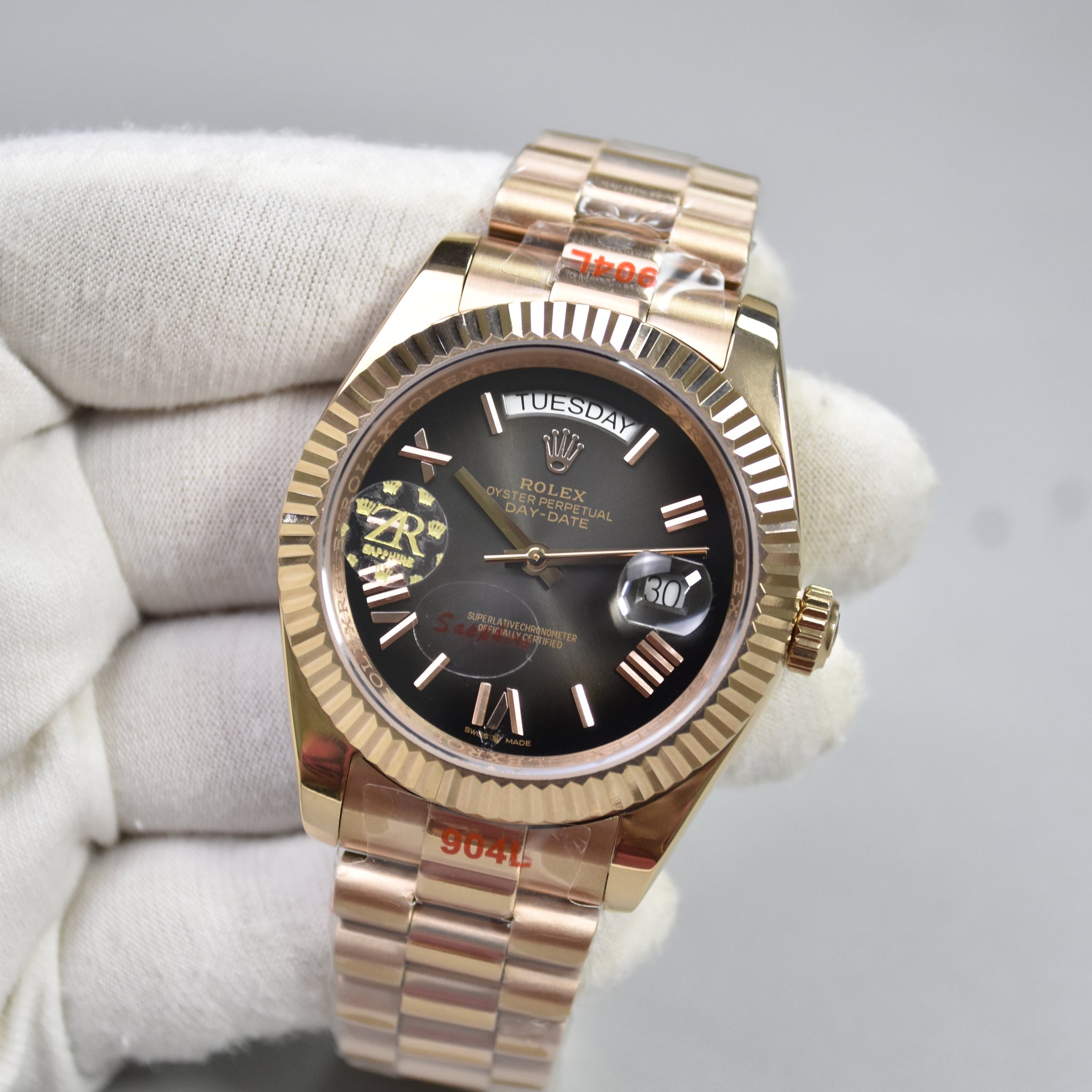 DAYDATE AUTO PRESIDENTIAL ROMAN ROSE GREY BLACK DAIL