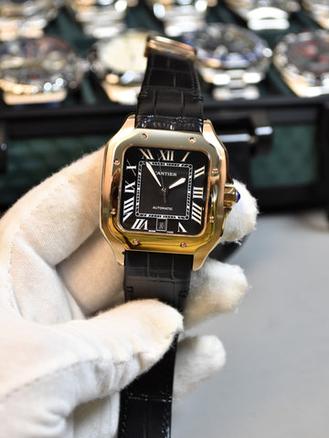 Santos Auto Rose Black Dial