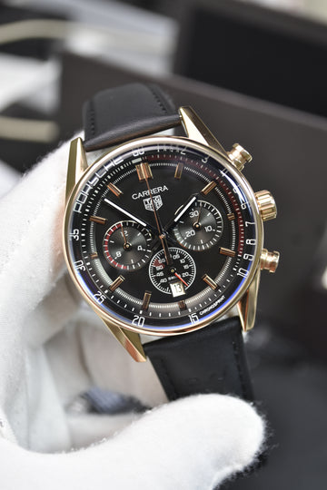 PORSCHE 911 CHRONOGRAPH QUARTZ STRAP ROSE BLACK DAIL