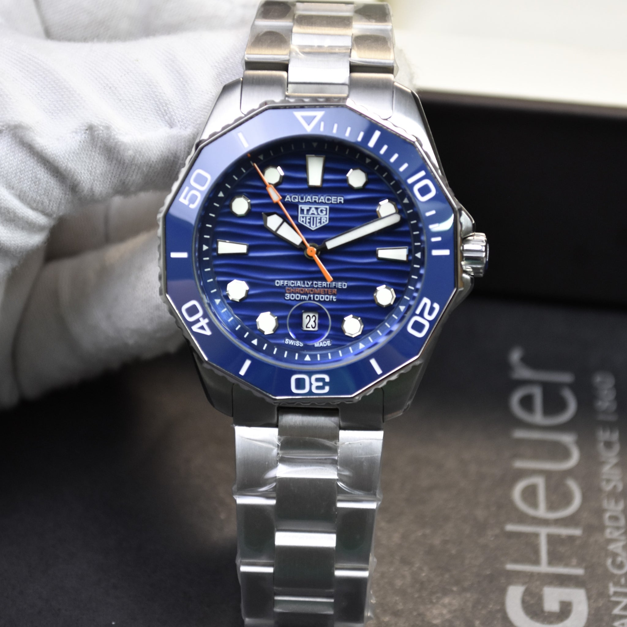 AQUARACER CHRONOMETER AUTO SILVER BLUE LYER DAIL
