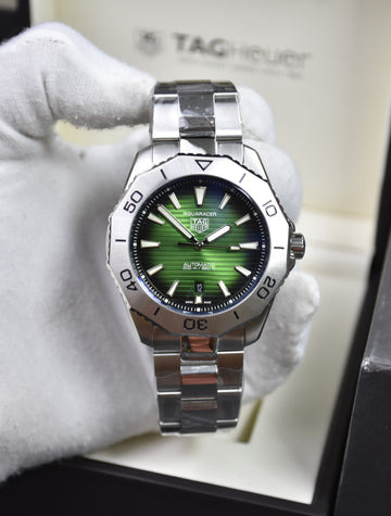 AQUARACER AUTO NEW CHAIN SILVER GREEN BLACK DAIL