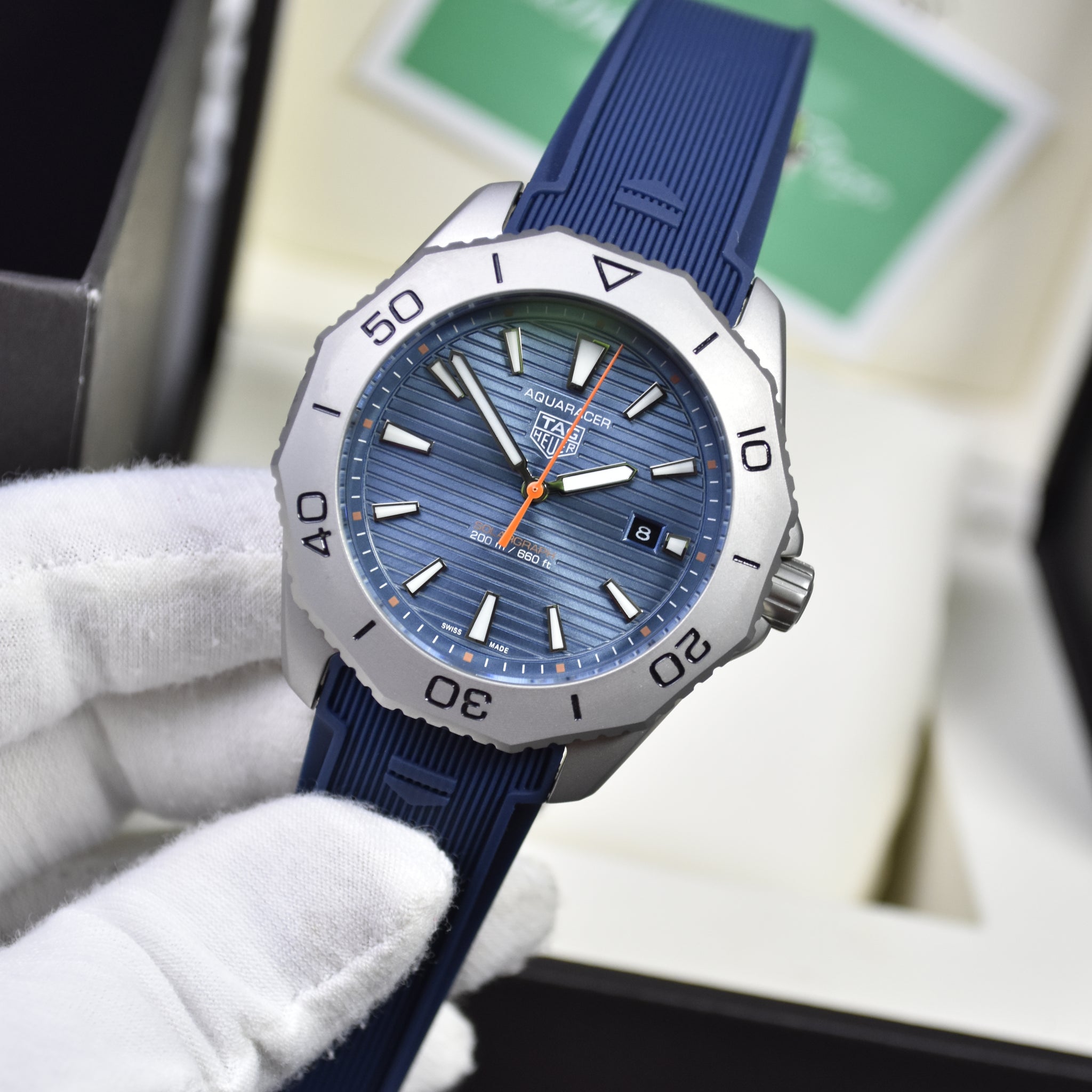 AQUARACER SOLARGRAPH STRAP AUTO ICEBLUE TITANIUM