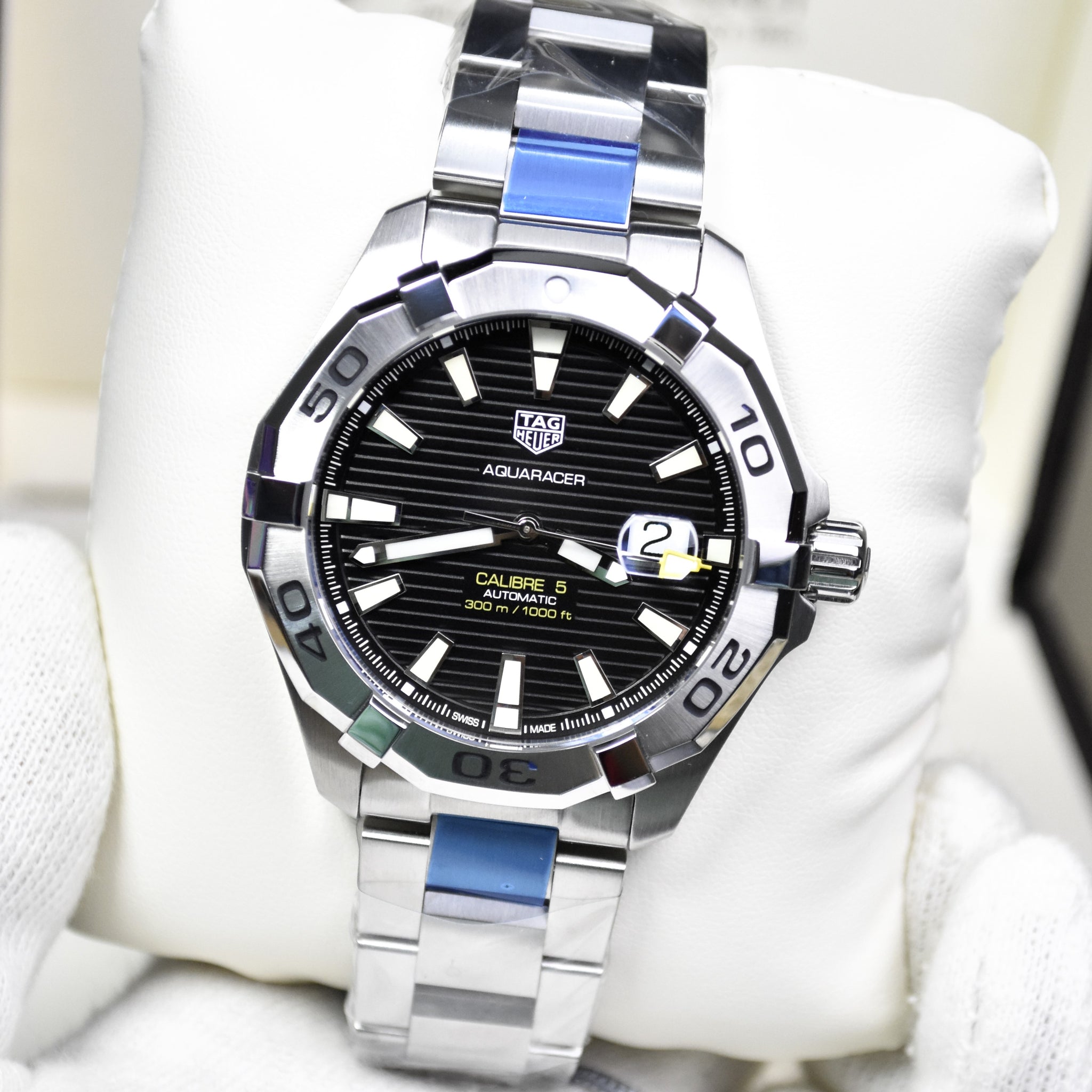 Tag Heuer Aquaracer Men’s Automatic Silver Stainless Steel Black Dial 43mm Watch