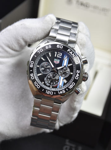 FORMULA 1 CHRONOGRAPH QUARTZ SILVER BLUE GULF DAIL