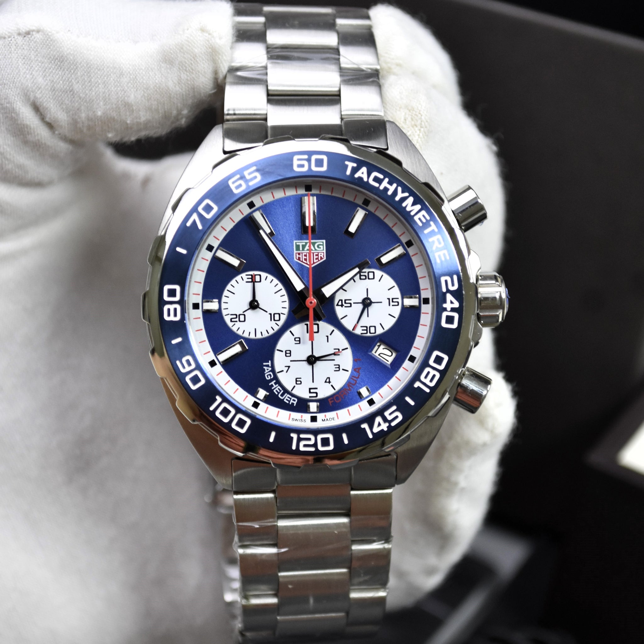 FORMULA 1 CHRONOGRAPH QUARTZ SILVER BLUE DAIL