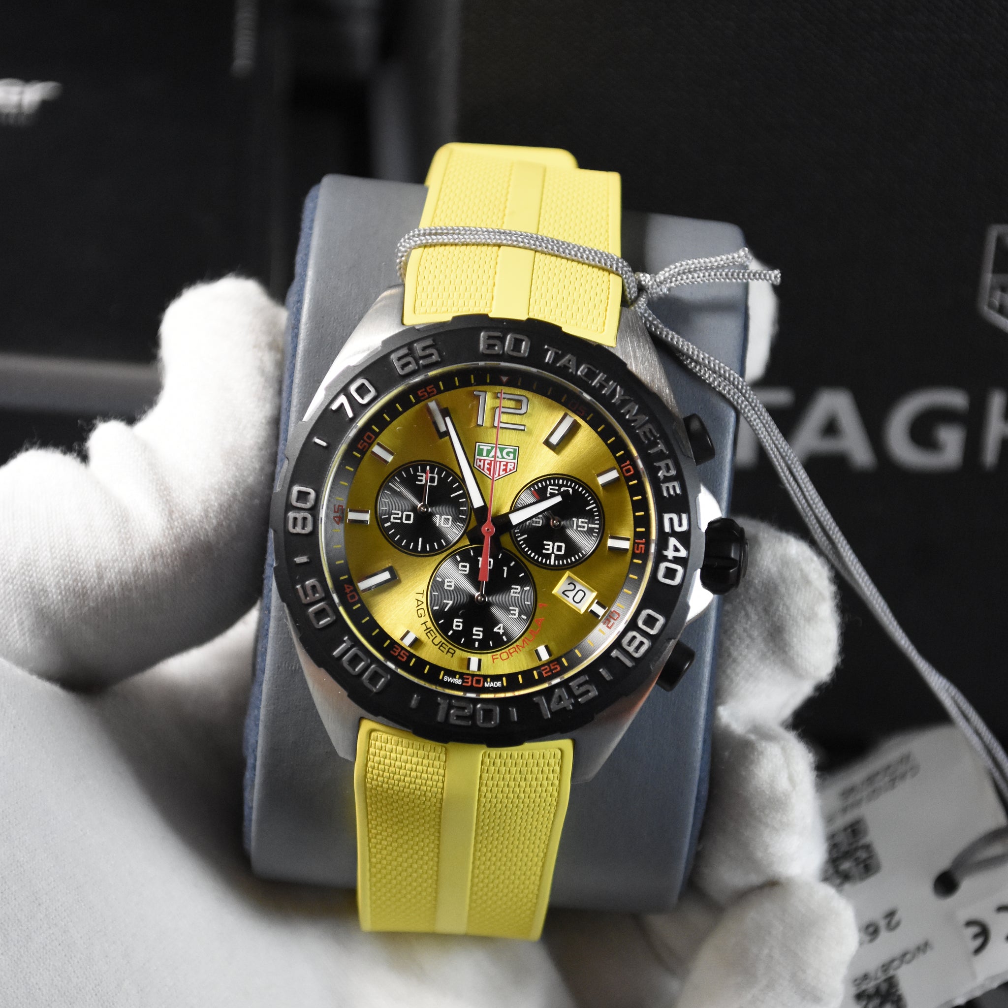 Tag Heuer Formula 1 Men’s Red Silicone Strap Yellow Dial 43mm Watch