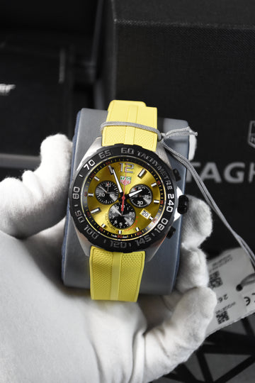 Tag Heuer Formula 1 Men’s Red Silicone Strap Yellow Dial 43mm Watch