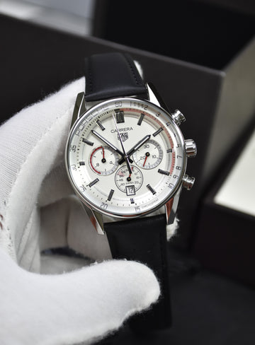PORSCHE 911 CHRONOGRAPH QUARTZ STRAP SILVER WHITE DAIL
