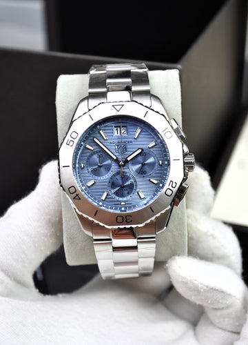 AQUARACER CHRONOGRAPH UPPER DATE SILVER ICE BLUE DAIL
