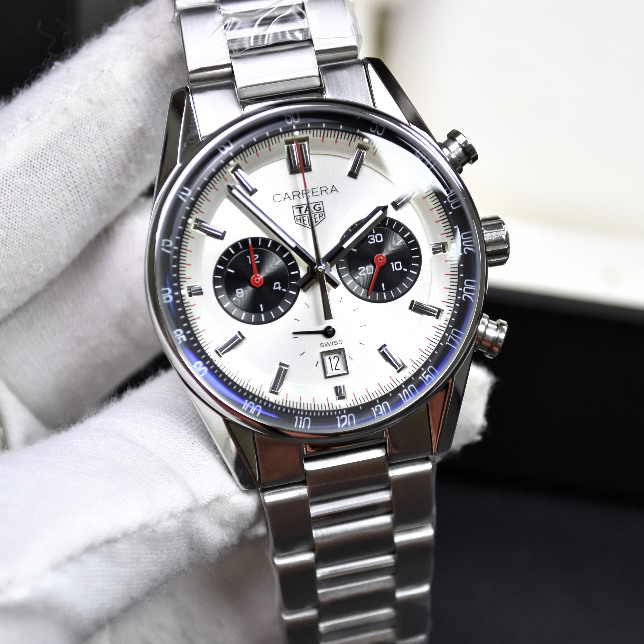 CARRERA TH20 NEW MODEL CHRONOGRAPH CHAIN SILVER WHITE PANDA