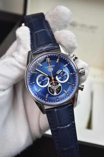 CARRERA TOURBILLON CHRONOGRAPH QUARTZ STRAP SILVER BLUE