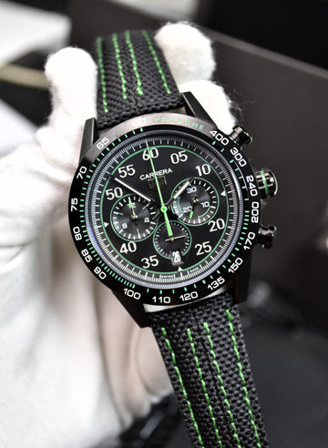 PORSCHE CHRONOGRAPH QUARTZ STRAP BLACK GREEN