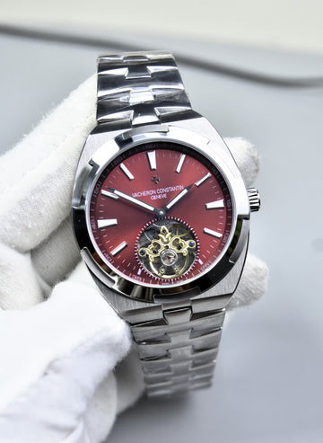 VACHERON AUTO PENDULUM CHAIN SILVER RED DAIL