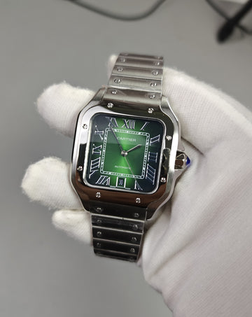 Santos Auto Chain Silver Green Dail