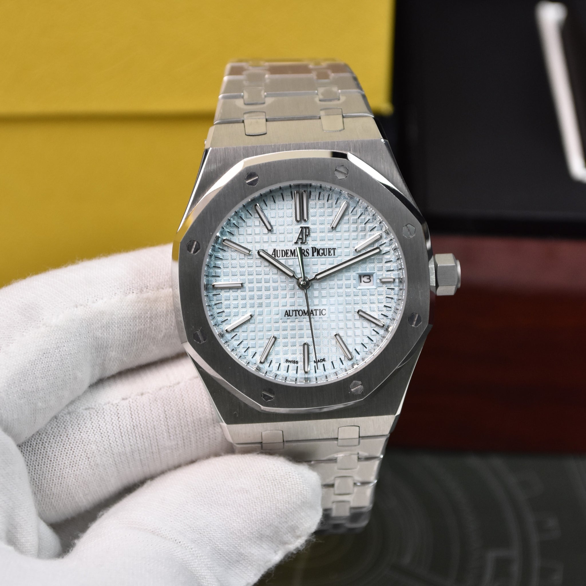 ROYAL OAK AUTO CHAIN SILVER NEW ICEBLUE