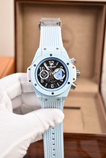 BIGBANG CHRONO PVC AQUA BLUE BLACK DAIL