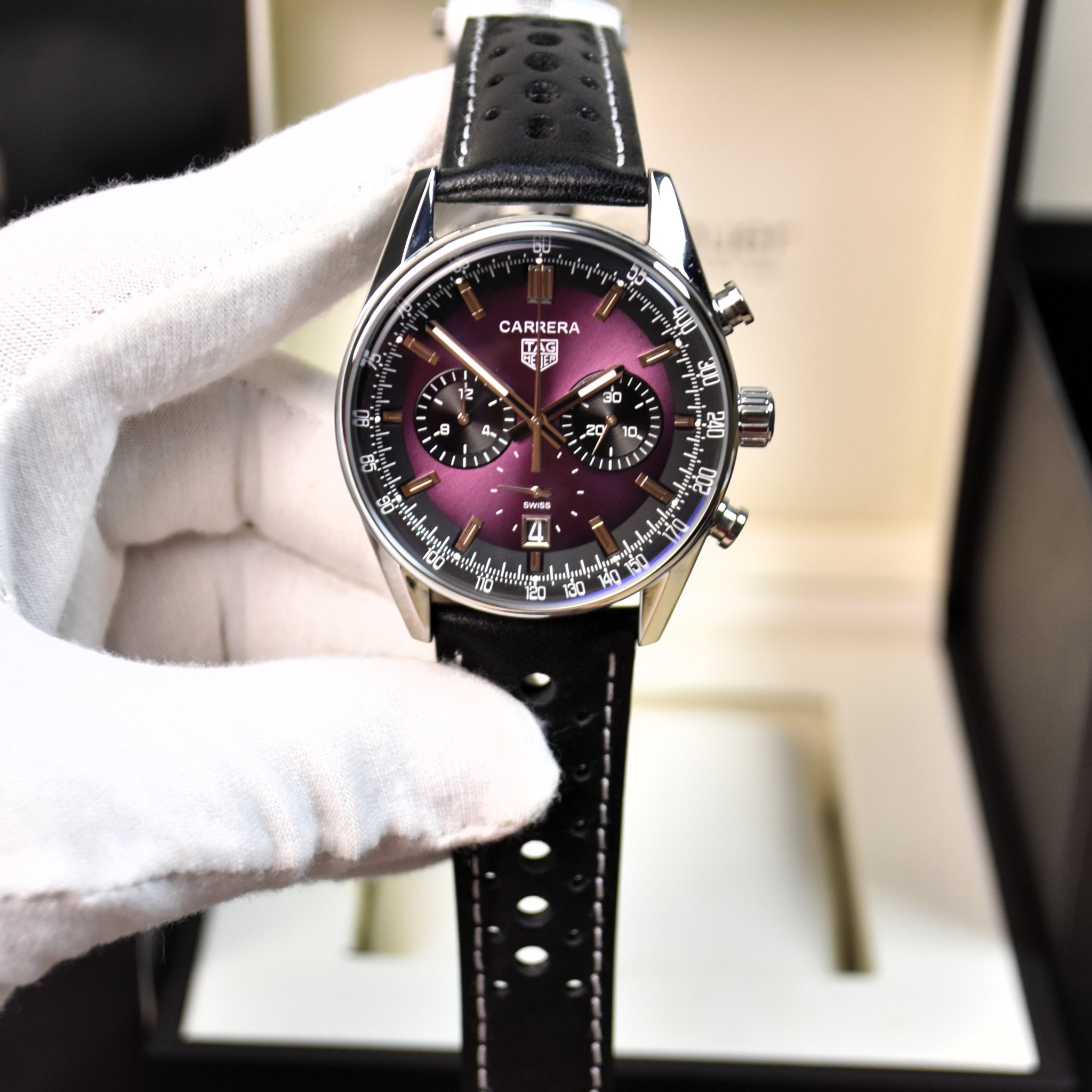 Carrera New Model Chrono Quartz Strap Silver Purple