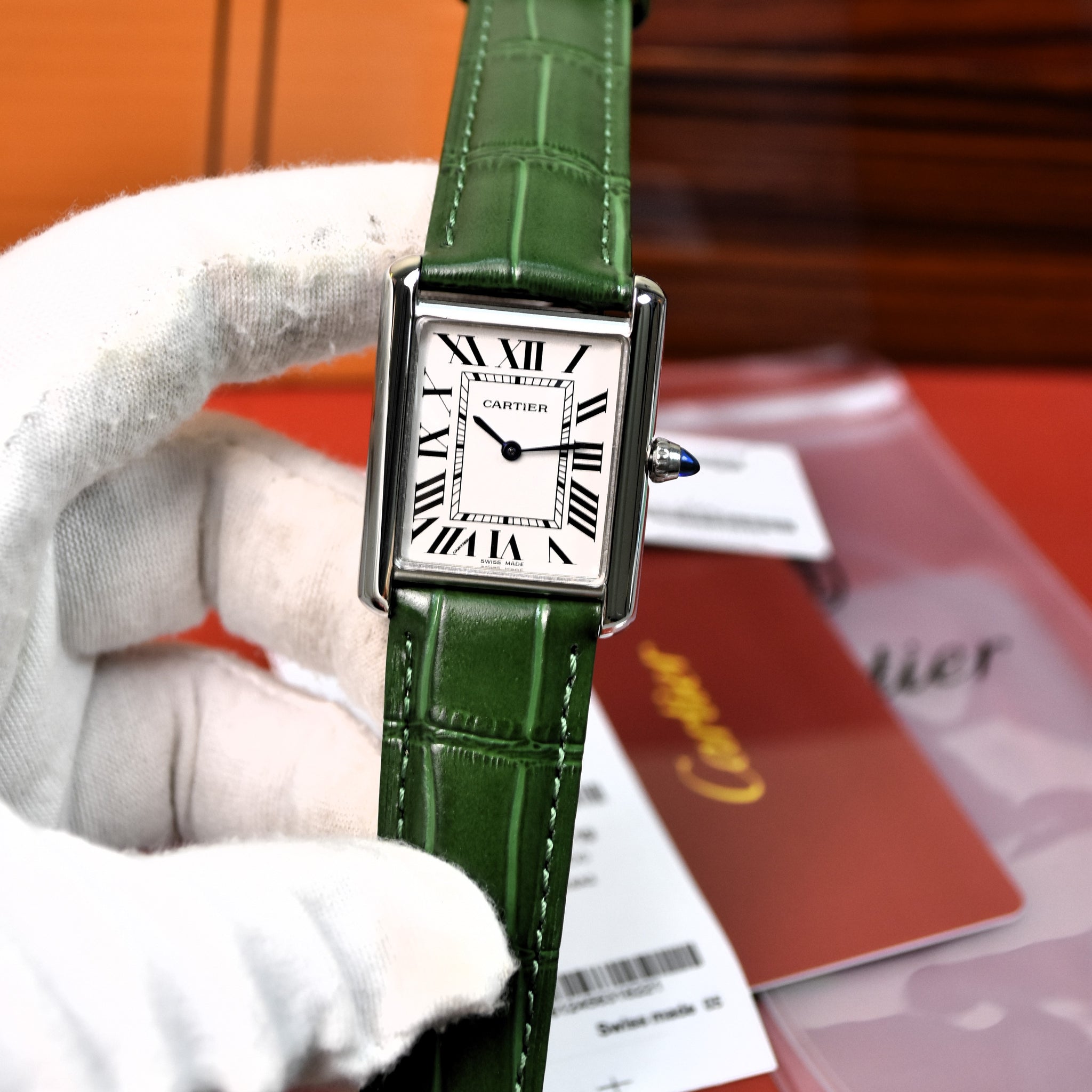 Tank Quartz Silver White Dial 36mm