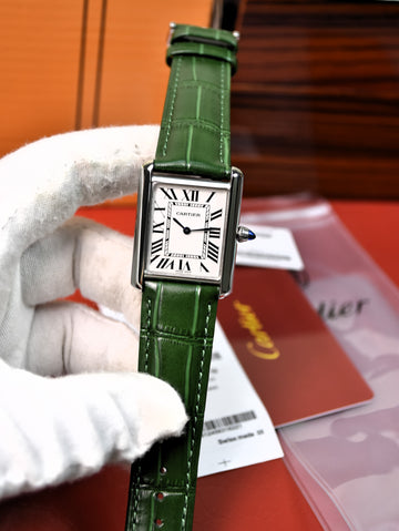 Tank Quartz Silver White Dial 36mm