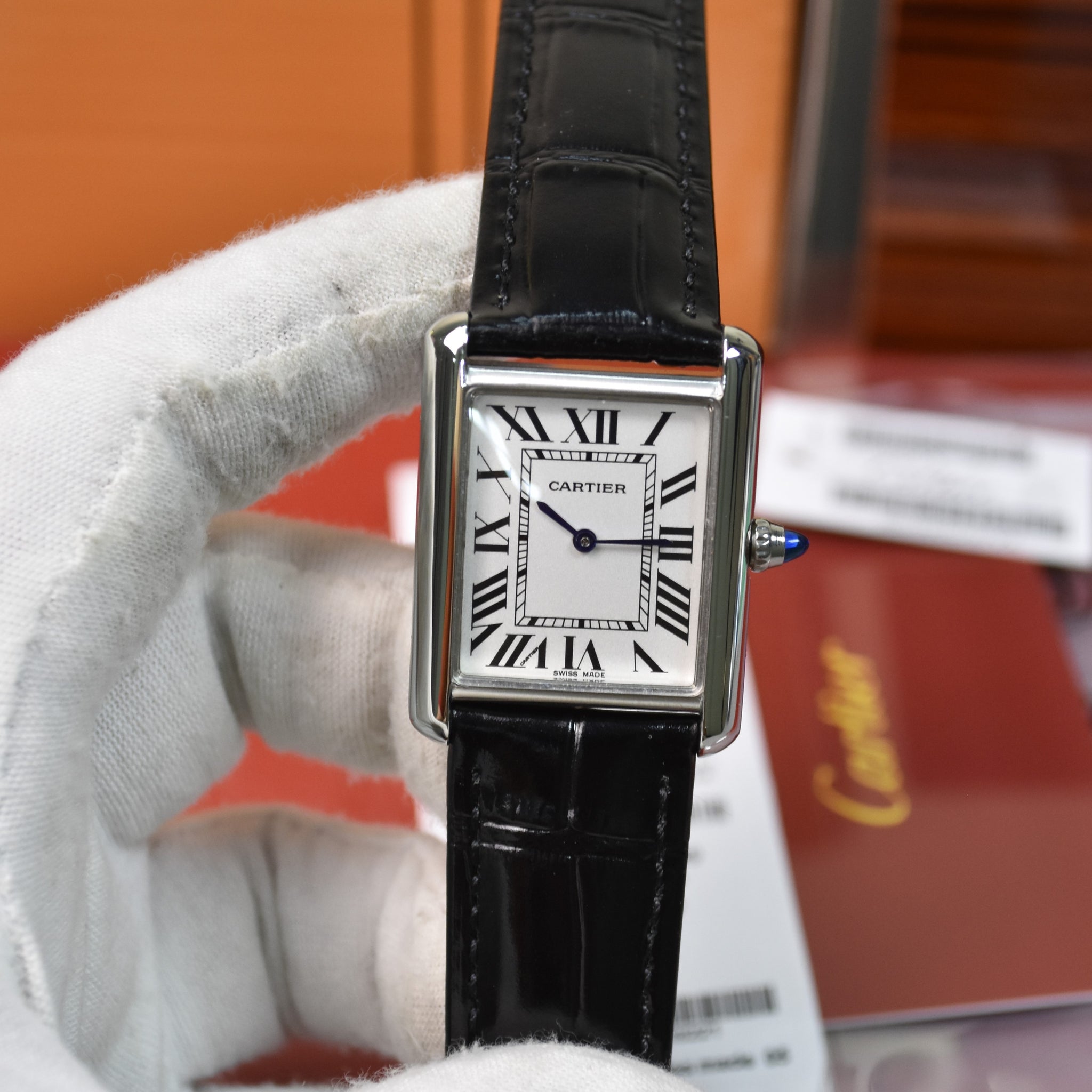 Tank Quartz Silver White Dial 36mm