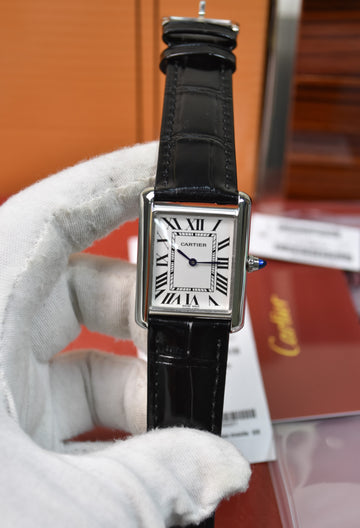 Tank Quartz Silver White Dial 36mm