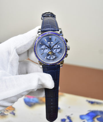 CENTURY AUTO BLUE STONES SILVER BLUE DIAL