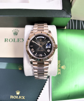 DAYDATE PRESIDENTAL ROSE GREY BLACK ROMAN