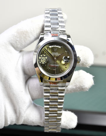 DAYDATE AUTO PRESIDENTIAL ARABIC SILVER OLIVEGREEN
