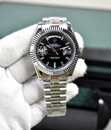 DAYDATE AUTO PRESIDENTIAL SILVER BLACK STONES